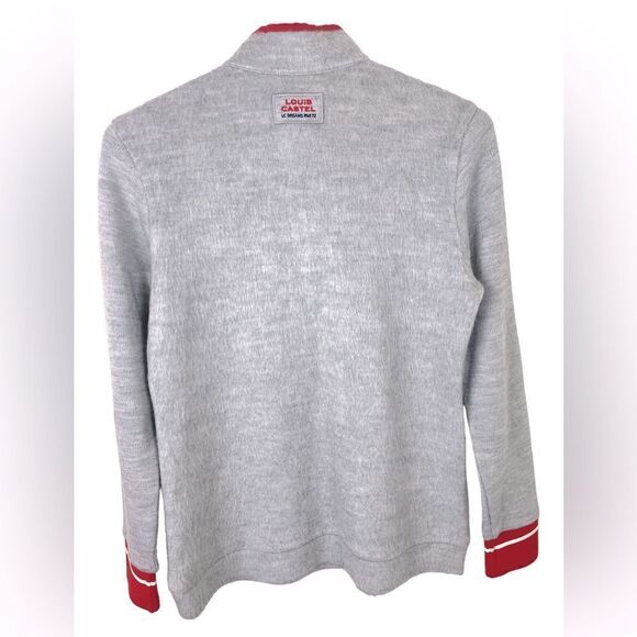 RARE Louis Castel Mock Neck Pullover Sweater w/Zip Closure & Patches Size 95 - Picture 2 of 3